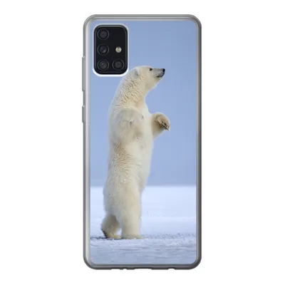 Produktbild von MuchoWow® Handyhülle Schutzhülle Hülle für Samsung Galaxy A52 5G Eisbär - Lustig - Schnee - Kinder - Jungen - Mädchen - Kind Silikon Softcase Handy Hülle - Umschlag