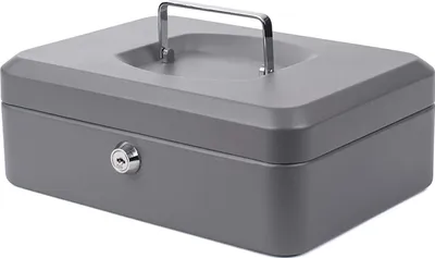 Produktbild von pavo Geldkassette grau Maße: (B)250 x (T)180 x (H)90 mm