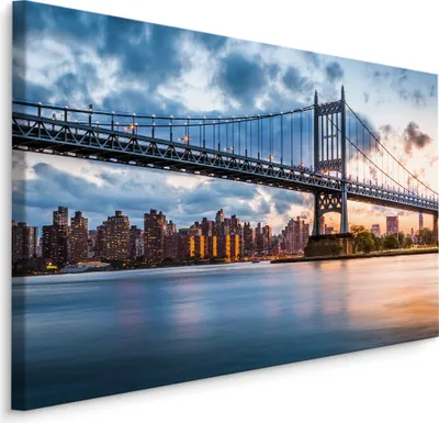 Produktbild von Fabelhafte Canvas LEINWAND BILDER 30x20 cm XXL Kunstdruck Brücke in Stadt New York