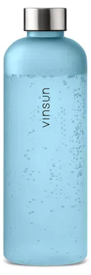 Trinkflasche 1,5L Sport Wasser Flasche BPA frei Kohlensäure geeignet blau Vinsun