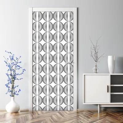 Produktbild von Dekorative Aufkleber selbstklebend Klebefolie Wandaufkleber Türposter Wellenlinien Vintage 70 x 200 cm