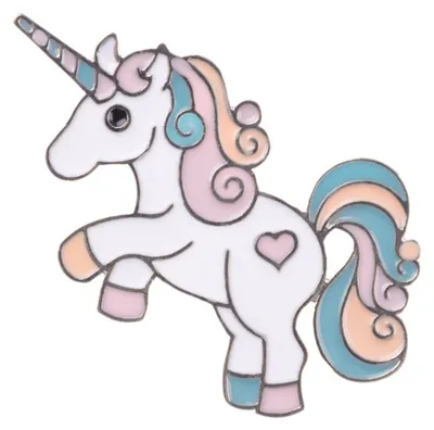 Produktbild von Einhorn Pony Brosche Miniblings Metall bunt Märchen Fee Tier Herz Pin Button