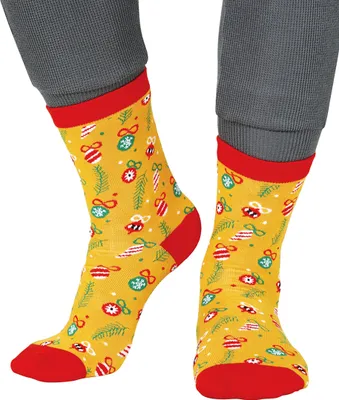 Zdjęcie produktu dla Skarpety z motywami świątecznymi dla dorosłych Żółte -
