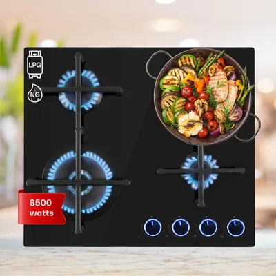 Obrázek produktu pro KlarsteinIlluminosa 4, plynová varná deska, 4 hořáky Sabaf, sklokeramika
