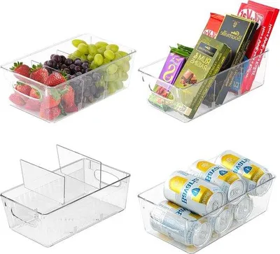 Immagine prodotto di Scaffali portaoggetti con cassetti e divisorio rimovibile per alimenti e snack, senza BPA