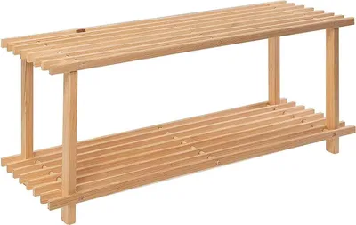 Produktbild von Klassisches Schuhregal - 2 Ebenen - Kiefernholz