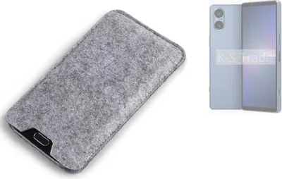Produktbild von K-S-Trade Filz Handyhülle kompatibel mit Sony Xperia 5 V Schutzhülle Filztasche Filz Tasche Case Sleeve Handy Hülle Filzhülle grau