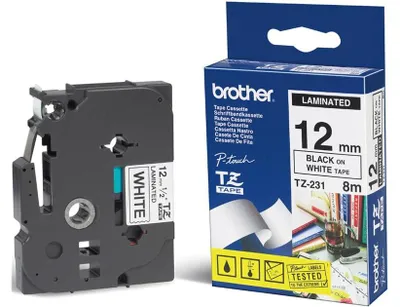 Obrázok produktu pre Brother TX231 Brother Schriftbandkassette TX-231 weiß/schwarz 12 mm