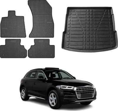 Image de Tapis & bac de coffre Set pour Audi Q5 FY 2017-2024 Caoutchouc noir TPE 5x