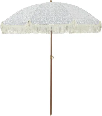 Produktbild von Strandparasol Grau und Weiß 160 x 160 x 196 cm