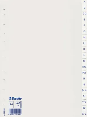 Produktbild von Esselte Kunststoff-Register A-Z A4 20-teilig PP weiß