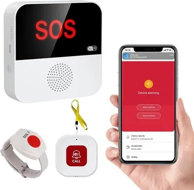 Produktbild von Senioru-Notfalluhr mit Tuya Smart WiFi Notfallknop, 1 Empfänger, 1 Knopf, 1 Polknopf (nur 2,4 GHz Wi-Fi unterstützt)