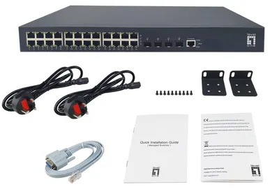 Productafbeelding van Level One GTP-2871DP LevelOne Switch 24xGE GTP-2871DP  4x10GSFP+19",24xPorts 400W
