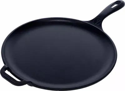 Produktbild von Victoria 35891 Grillplatte Gusseisen Comal Pizza-Pfanne 30cm Induktion, Feuer, Grill, Ofen Schwarz