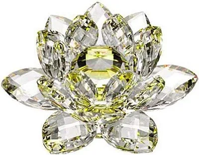Immagine prodotto di Ornamenti floreali in cristallo - Accessori per la casa realizzati a mano - Giallo 80 mm