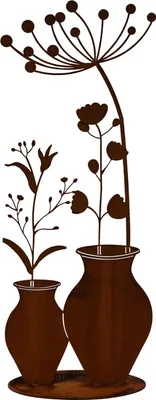 Produktbild von Edelrost Doppelvase Blumen Edelrostblume Metallblume Blume Rost Garten Metall Blumen Vase Deko Dekoration