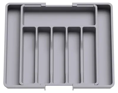 Produktbild von Besteckkasten Besteckeinsatz Schubladen aus Kunststoff, verstellbar von 33-57 cm