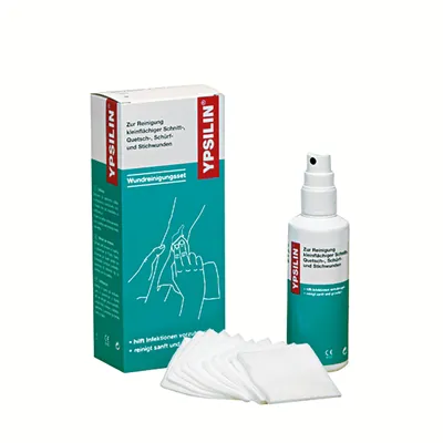 Obrázek produktu pro Holthaus Medical YPSILIN sada na čištění ran malá s 50 ml tekutiny + 10 ubrousků