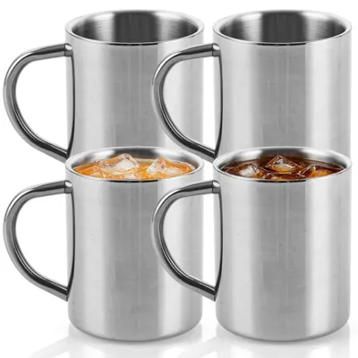 Image de Ensemble de 4 verres en acier inoxydable de 300 ml