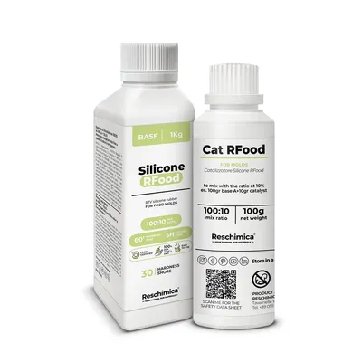 Obrázok produktu pre R FOOD silikónová guma bezpečná pre potraviny - netoxická, certifikovaná, na formy pre domácich majstrov: (1 kg): na čokoládu, fondán, zmrzlinu, vafle a iné