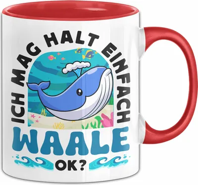 Produktbild von Waal-Liebhaber Tasse Geschenk Ich Mag Halt Einfach Waale Ok Geschenkidee Geburtstag Kaffee-Becher (Rot)