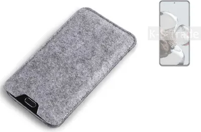 Produktbild von K-S-Trade Filz Handyhülle kompatibel mit Xiaomi 12T Schutzhülle Filztasche Filz Tasche Case Sleeve Handy Hülle Filzhülle grau