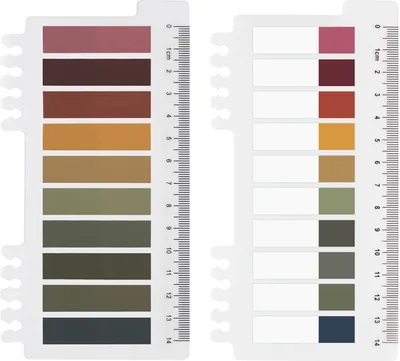 Produktbild von Ordinate 400 Stück Haftstreifen-Set: Haftmarker, Film Textstreifen, Klebezettel, Klebemarkierungen, Kleine Fahnen, Haftnotizen Dunkel - 2 Stil