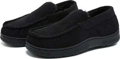Produktbild von INF Schwarze Herren Mokassin-Slipper aus Wildleder - Größe 46-47 M