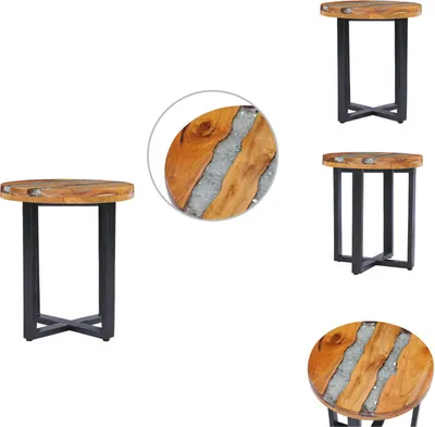 Produktbild von vidaXL Couchtisch 40 x 45 cm Massivholz Teak und Polyresin -  Couchtische