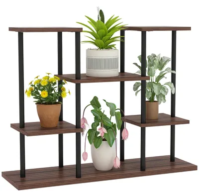 Produktbild von Outsunny 4-Etagen Pflanzenständer, 61,5 cm hoch Blumenständer für Innen Außen