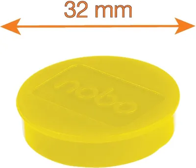 Image de Nobo 1915302, Aimant pour tableau, Jaune, 32 mm, 160 mm, 18 mm, 160 g