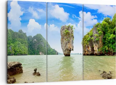 Produktbild von Bild auf Leinwand - Leinwandbild - Stein Strand Landschaft - 105x70cm - Wand Bild - Wanddeko - Leinwanddruck - Bilder - Kunstdruck - Wanddekoration - Leinwand bilder - Wandkunst - CE105x70-0224