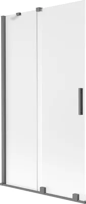 Produktbild von Mexen Velar 2-flügelige Duschwand, verschiebbar, 100 x 150 cm, Milchglas, Gun Metal - 896-100-000-31-95