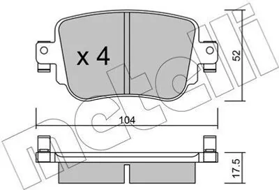 Produktbild von METELLI 22-0980-0 Bremsbeläge Satz Hinten Bremsklötze für SKODA Octavia III Combi (5E5) für VW SHARAN (7N1, 7N2) für SEAT Leon ST (5F8)
