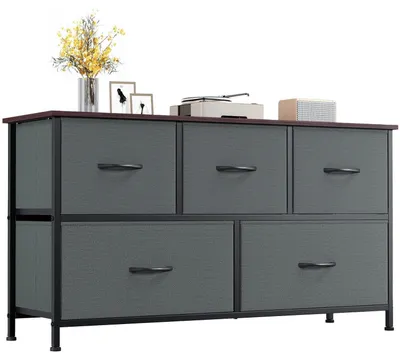 Productafbeelding van Kast met 5 lades, antracietgrijs, 100x55x30 cm