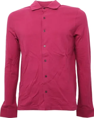 Image de B2733 BALLANTYNE chemise en coton piqué bordeaux t-shirt homme
