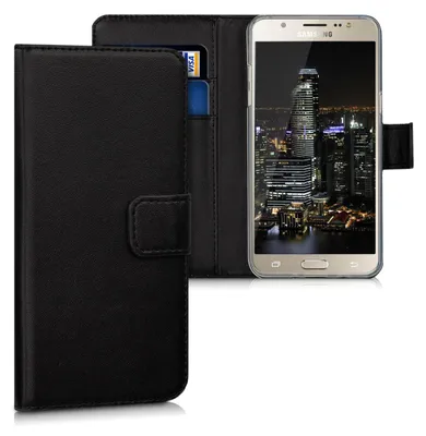 Produktbild von kwmobile Hülle kompatibel mit Samsung Galaxy J5 (2016) DUOS - Kunstleder Handyhülle mit Kartenfächern - in Schwarz