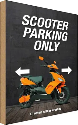 Produktbild von vianmo Holzschild 18x12 cm Scooter Parking only all others Parkplatzschild