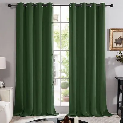 Productafbeelding van Verduisteringsgordijnen, 100% lichtdicht - groen, 175x140 cm, set van 2