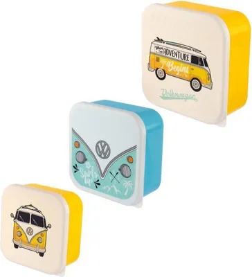 Zdjęcie produktu dla zestaw 3 pojemników na lunch - Surf Adventure Volkswagen Bulli VW Bus T1 M/L/XL