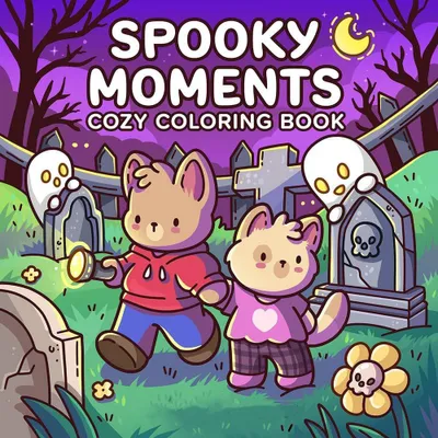 Productafbeelding van Kleurboek met griezelige thema's voor volwassenen en tieners – schattige en hartverwarmende scènes om te ontspannen – Een lief en gezellig kleurboek – Paperback – 25 maart 2026