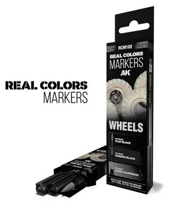 Produktbild von AK Interactive AKRCM102 - Wheels - Set 3 Real Color Markers - Neu