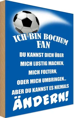 Produktbild von vianmo Holzschild 30x20 cm ich bin Bochum Fan Fussball Sport Hobby