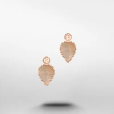 Produktbild von Fossil Ohrstecker in Blattform für Damen aus Edelstahl, rosé