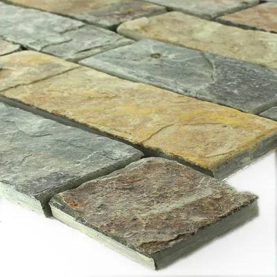 Produktbild von Mosaikfliesen Schiefer Gidley Rost Braun Brick