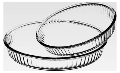 Produktbild von Runde Auflaufform aus Glas, 2-teiliges Set