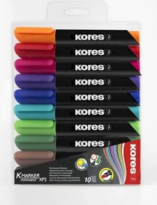 Zdjęcie produktu dla Popisovač permanentní Kores K-marker, kulatý hrot, 3 mm, 10 ks