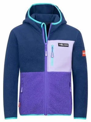 Immagine prodotto di Giacca Trollkids Aurlandsfjord, colore blu e lilla, taglia 128 cm, per bambini