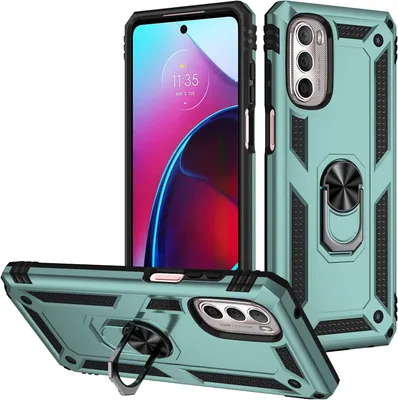 Produktbild von Moto G Stylus 2022 Hülle, Dual Layer Robust Militäre Schutzhülle mit Ringhalterung Ständer für Motorola Moto G Stylus 2022 Grün