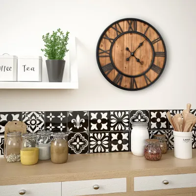 Obrázok produktu pre vidaXL Vintage nástenné hodiny s Quartzovým pohybom Drevo a kov 60 cm XXL